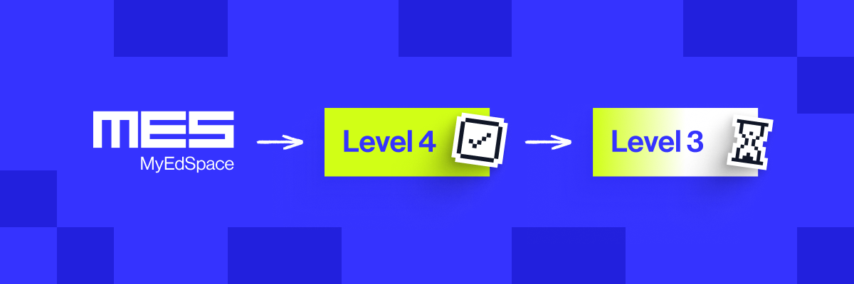 MyEdSpace progression: Level 4 accreditation achieved, working towards Level 3.